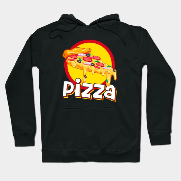 Pizza Cheesy Slice Delicious Hoodie by Easy Life